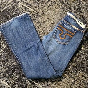 Premium Brand Frankie B Low Rise Flare Jean, Size 8
